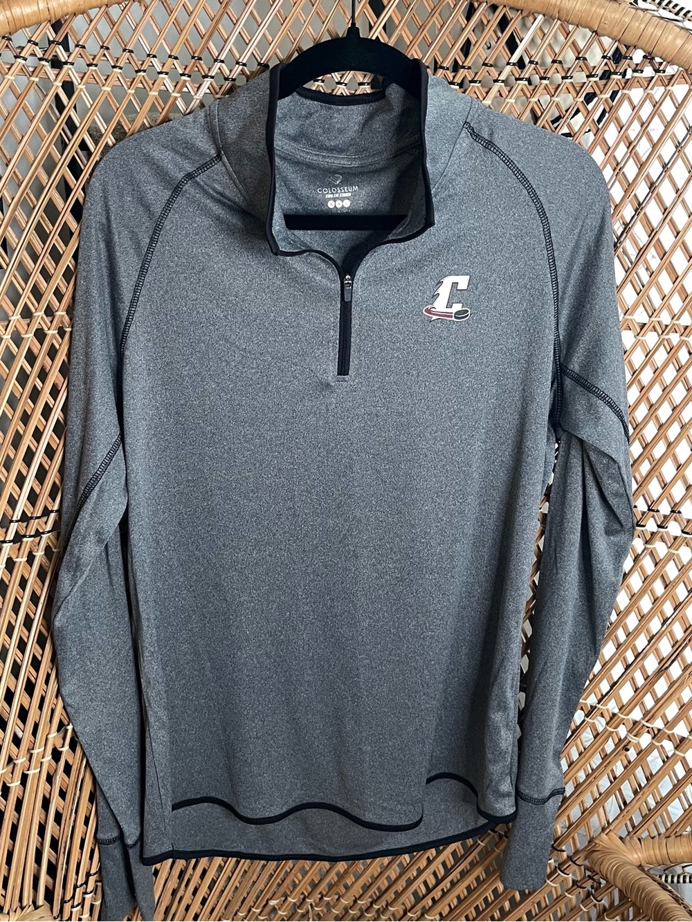 Cleveland Monsters Hockey Colosseum Heather Gray Quarter-Zip Pullover